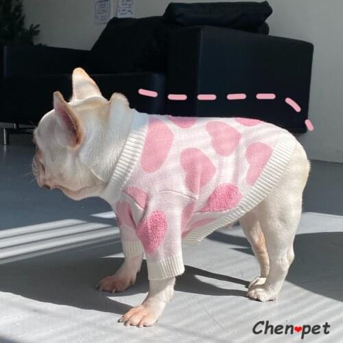 Print Winter Dog Clothes Warm Sweater Small Dogs Pet Clothing Coat Crochet Cloth Jersey Perro French Bulldog accessories