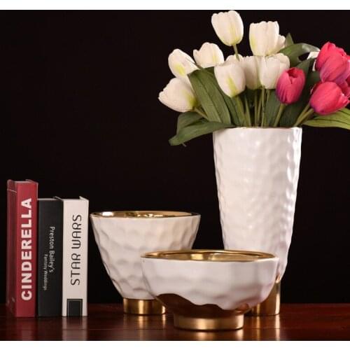 European Creativity Plant Pots Decorative Ceramic Vase Porcelain Flower Arrangement Crafts Goblet Vases Home Decoration Modern