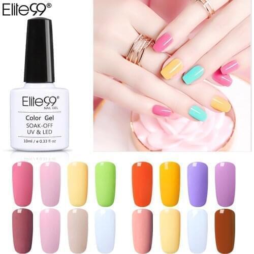 Elite99 10ml Macaron Color Nail Gel Polish Fluorescent UV Gel Varnish Semi-Permanent Nail Polish Enamel Nail Art Manicure