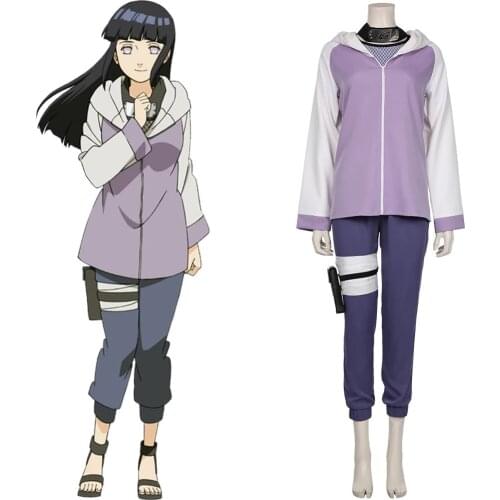 Anime Hyuga Hinata Cosplay Costume Jacket Pants Outfits Halloween Suit