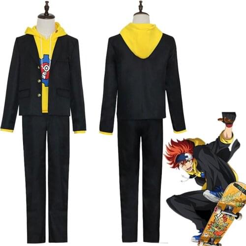New Anime SK8 the Infinity Cosplay Costumes Mens Halloween Reki Coat Hoodies Pants Full Sets For Women SK EIGHT Reki Wigs