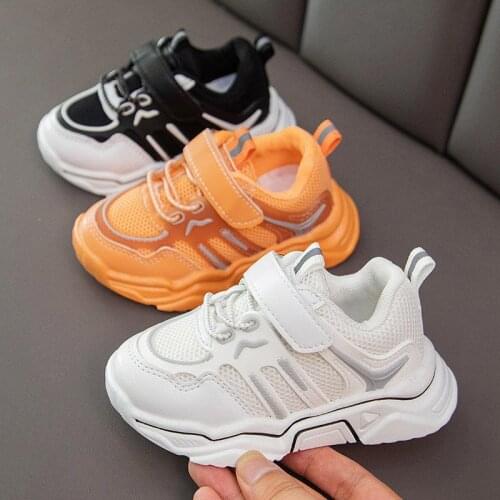 Spring Autumn Kids Childrens Chunky Sneakers Shoes For Toddler Baby Boys Girls White Black Mesh Breathable Sports Running Shoes
