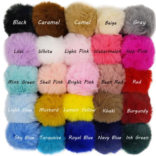 Furling 1PC DIY Handmade 8cm Soft Faux Fur Pom Pom Ball for Beanie Hats Crafts Keychain Key Ring Accessories