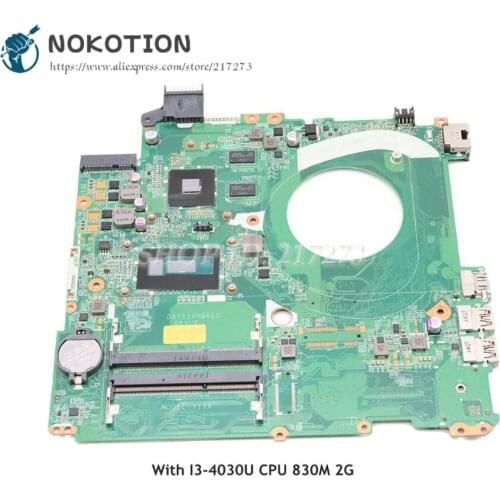NOKOTION For HP Pavilion 15-P 15-P027TX Laptop Motherboard 774772-501 774772-001 DAY11AMB6E0 I3-4030U CPU 830M 2GB