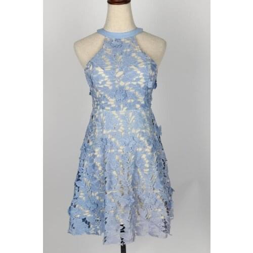 Mini dress elegant sexy party club beach dress short vestidos de festa curto blue lace sleeveless sundress backless gatsby 2018