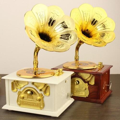 Mini Simulation Retro Phonograph Miniature Furniture Model Toy Home Desk Decor Home Decor