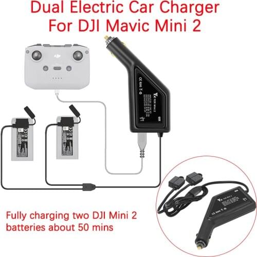 For DJI Mavic Mini 2 Drone Battery Remote Control Multi-function Dual Electric Car Charger USB Port Power Adapter Accessories