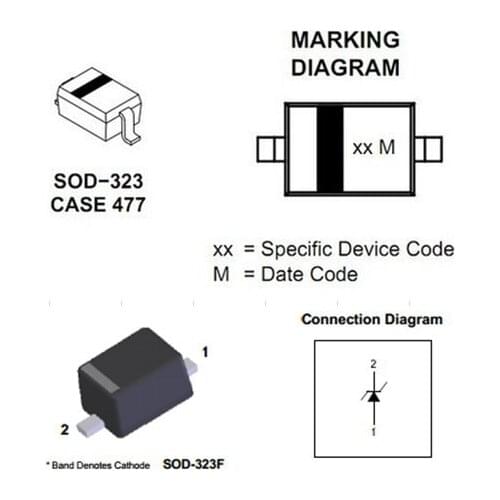POWER MM3Z20V SMD 20V 0.5W ON SOD323 0805 zener diode New and original