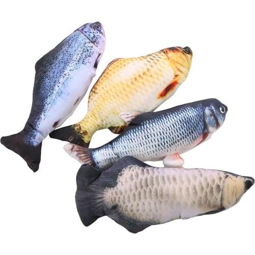 Pet Soft Electronic Fish Shape Cat Toy Electric USB Charging Simulation Fish Toys Funny Cat Chewing Playing Supplies Dropshiping