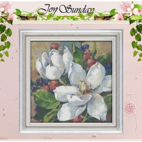 Oil painting magnolia Flower Counted Cross Stitch 11CT 14CT Cross Stitch Set Wholesale Cross-stitch Kit Embroidery Needlework