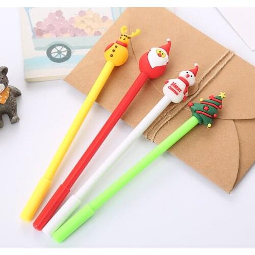 20 PCs Christmas Gel Pens Set Creative Student Gift Prize Writing Tools Cute Cartoon School Office Supplies Stationery Wholesale