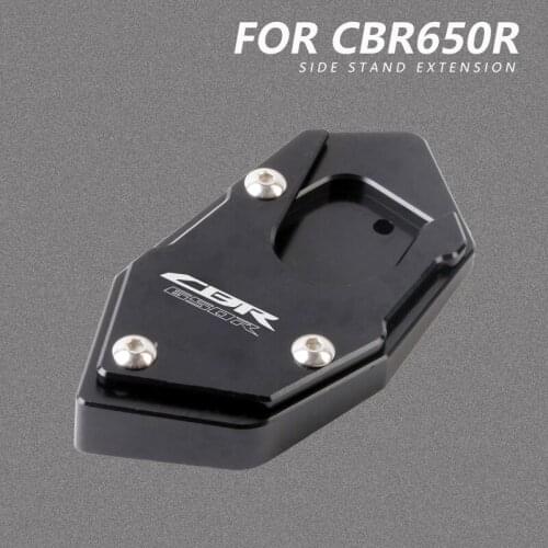CBR 650R For HONDA CBR650R 2019 2020 Motorcycle Accessories CNC Aluminum Kickstand Foot Side Stand Extension Pad Support Plate