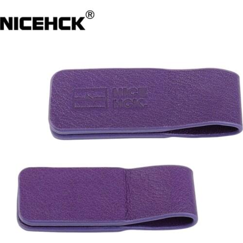 NiceHCK Purple Cable Winder Dual-sided Magnetic Suction Genuine Leather Earphone Wire Organizer Ties Data Cable Management Clasp