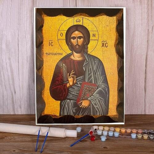 Region Orthodox Icon Painting By Numbers Package Oil Paints 40*50 Canvas Pictures Decorative Paintings Kids Wall Handiwork