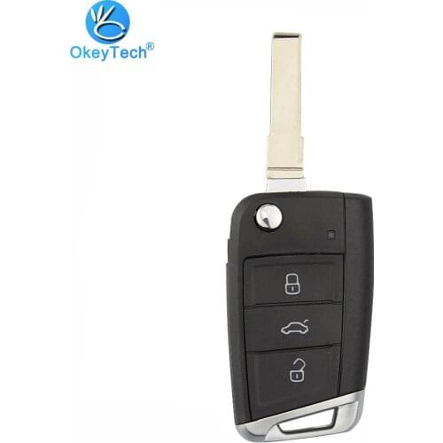 OkeyTech Original 5G6 959 752 AG 3 Button Flip Folding 433Mhz ID48 Chip Keyless Entry Remote Key for VW Volkswagen Golf 7 MK7