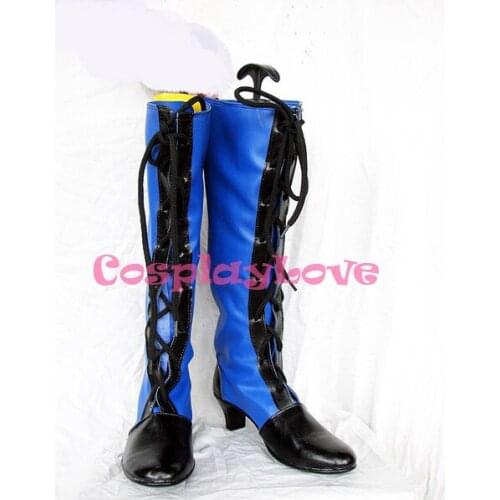 Wholesale Kuroshitsuji Cosplay Boots Custom made blue and black ciel shoes from black butler Christmas Halloween