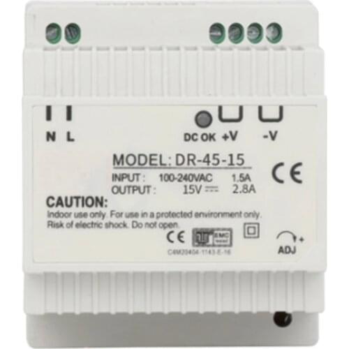 DR-45 45W Single Output 5V 12V 15V 24V Din Rail Industrial Switching Power Supply