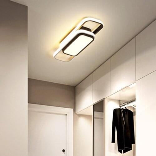 Rectangle 40/60/80cm White/black art Modern Chandelier For Bedroom balcony Corridor cloakroom Nordic Led Chandelier Lighting