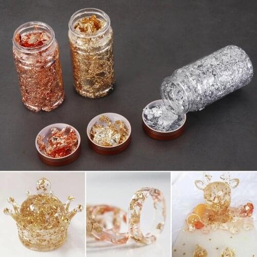 Luxury Shiny Gold Leaf Flake Candle Making Supplies Epoxy Mold Art Decoration Gold Foil Fillings Materials Gilding Making Tool
