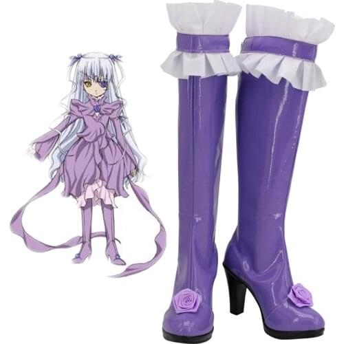 Rozen Maiden Barasuishou Rosen kristall Crystal Cosplay Boots Purple Shoes Custom Made