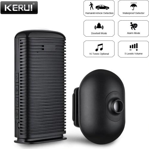 KERUI Wireless Home Alarm Waterproof PIR Motion Sensor Detector Security Alarm System Driveway Garage burglar Sensor Alarm