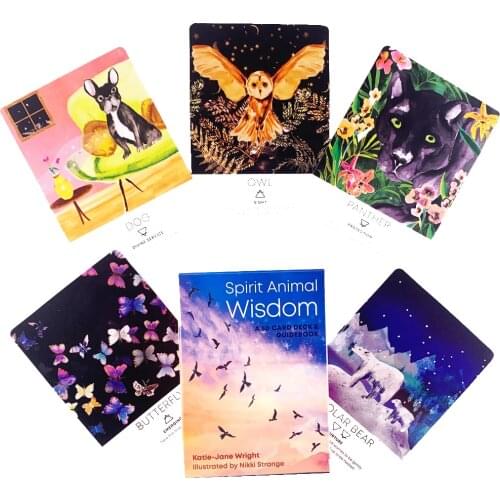 Spirit Animal Wisdom Oracle Cards Tarot Cards Magical and Lovely Animal Hand Drawn Divination Card Card Games Oracle Cards