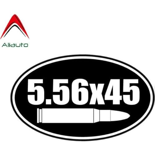 Aliauto Personality Fashion Car Stickers 5.56*45 Bullet Gun Vinyl Waterproof Sunscreen Reflectiv Decal Black/silver,15cm*9cm