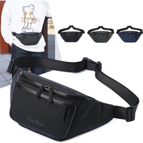 Waterproof Waist Bag Chest Bags Men Hip Belt Pack Travel Multi-Function Crossbody Bag Nylon Fashion Men Fanny Pack Phone Pouch