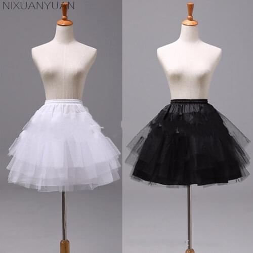 NIXUANYUAN White or Black Short Petticoats 2021 Women A Line 3 Layers Underskirt For Wedding Dress jupon cerceau mariage