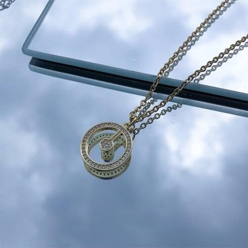 Crystal Womens Pendant Necklace Round Demon Eye Personality Necklace Fashion Jewelry