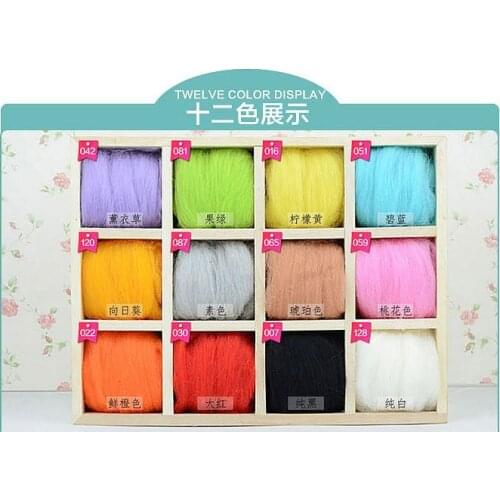 12 colors wool felting tools and materials Wool Roving for Needle Felting Hand Spinning DIY materials lana de fieltro fibra