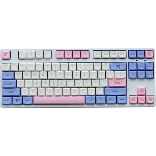 139 Keys Blue Pink White Bubble Key Cap Kawaii XDA Profile PBT Keycap Set For Keycult KBDfans Matrix Custom Mechanical Keeb