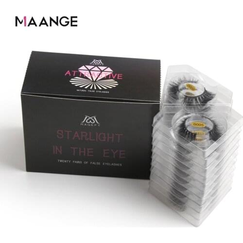 MAANGE 20 Pairs Lashes Natural Long False Eyelash Extension 3d Mink Eyelashes Fluffy Makeup Fake Lashes Faux Lashes with Box