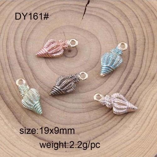 20pcs/lot 19x9mm Color Enamel Sea Snail Conch Charm Necklace Pendant Jewelry Accessories Five Color Available