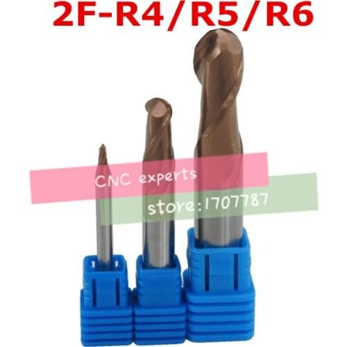 3pcs / set HRC60 2F-R4.0/R5.0/6.0,Spiral Bit Milling Tools, Carbide Ball Nose End Mill, the lathe tool,boring bar,cnc,machine