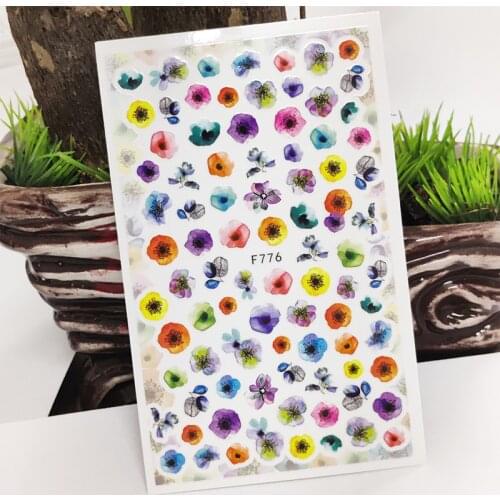 3D Nail Stickers Color Flower Core Stamen Stickers for Nails Self-Adhesive Design Sticker for Manicure Decal Nail Art Decoration