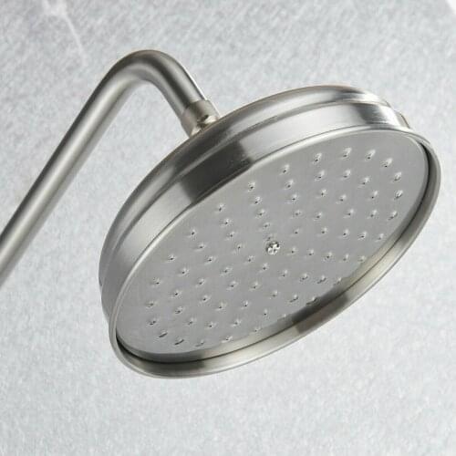 8 inch Shower Head Brushed Nickel Brass Shower Head Water saving Bathroom Rain Round Rainfall Shower Head