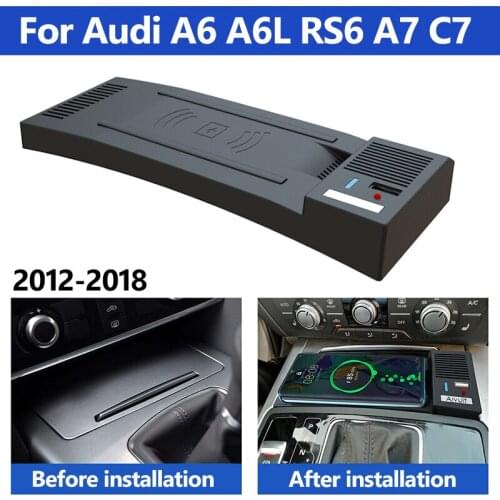 15W wireless charger For Audi A6 A6L RS6 A7 C7 car accessories mobile phone QI wireless charging board modification