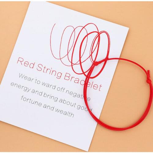 1x Protection Good Luck Bracelet Lucky Red String Rope Handmade Bracelet Women Men Lucky Jewelry Wish Card Gift Success Bangle