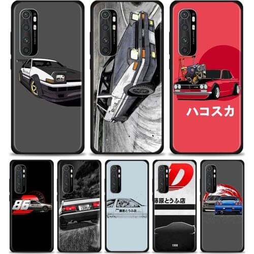 Case For Xiaomi Mi Poco X3 NFC Note10 Lite 9 9T 10T Pro 10 Ultra 8 Lite CC9 CC9E Black Soft Cover Initial D Car taillight