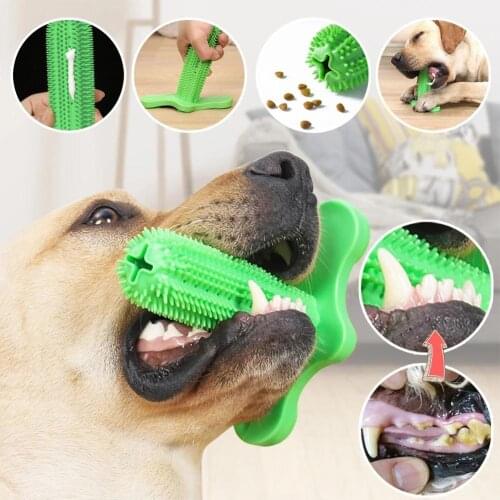 Elastic Rubber Molar Bite Resistant Pet Dog Chewing Toothbrush Toy Pet Supplies