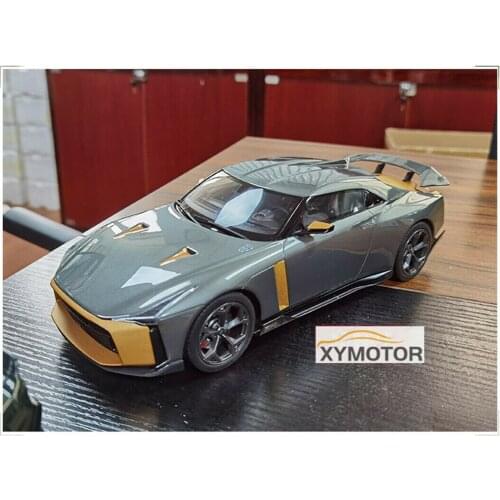GT Spirit 1:18 For Nissan GT GT-R R35 50th anniversary Diecast Model Car Gray Kids toys Gift Collection Display Ornaments