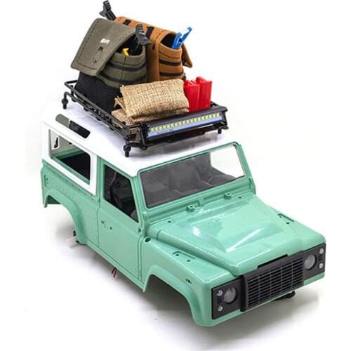 Simulation Roof Backpack Luggage Net Oil Drum Shovel Decoration Kit for 1/10 TRX4 SCX10 90046 90047 MST Jimny VS4 RC Crawler Car