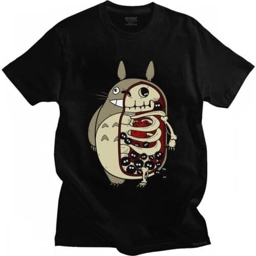 Kawaii Ghibli Neighbor Totoro T Shirt Men Short Sleeve The Forest Spirit Graphic T-shirt Pure Cotton Japan Anime Tee Tops Merch