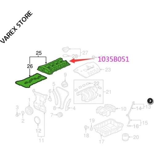 Valve cover for Mitsubishi Outlander OEM: 1035B051