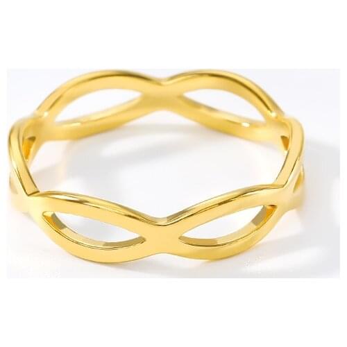 Stainless Steel Rose Gold Infinity Thin Rings For Women Minimalist Love Jewelry Wedding Couple Gifts Promise Ring Bague Femme
