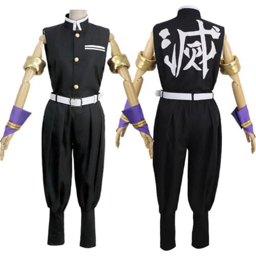 Anime Demon Slayer Kimetsu no Yaiba Uzui Tengen Cosplay Costume Team Uniform Halloween Costumes for Adult Mens Womens Full Suit