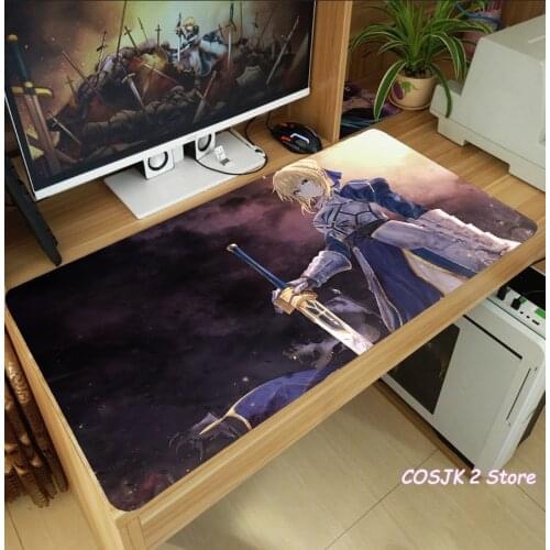 Anime Fate/stay night Altria Pendragon Shirou Emiya Mouse Pad Thicken Laptop Gaming Mice Mat Keyboard Mat Anti-Slip Playmat Gift