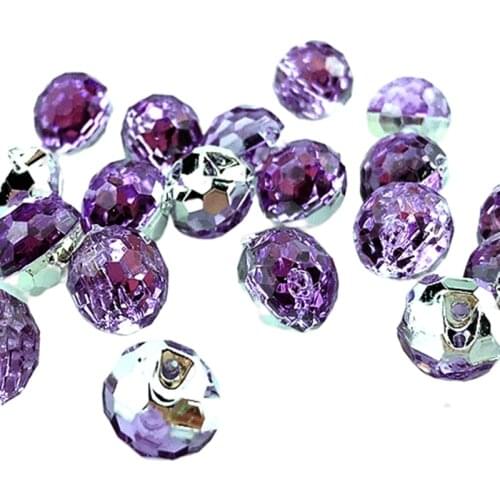 HL 40pcs Purple Color Round Acrylic Buttons Apparel Sewing Supplies Garment Accessories DIY Crafts A735