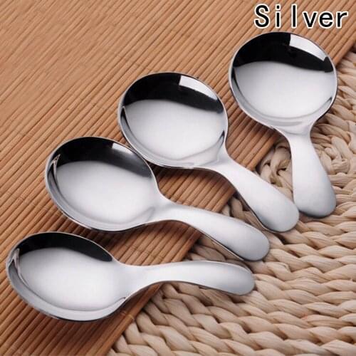 Cute 304 Stainless Steel Spoon/Ice Cream Sugar Salt Spice Condiment Spoon/Short Handle Tea Coffee Scoop/Kitchen Tools